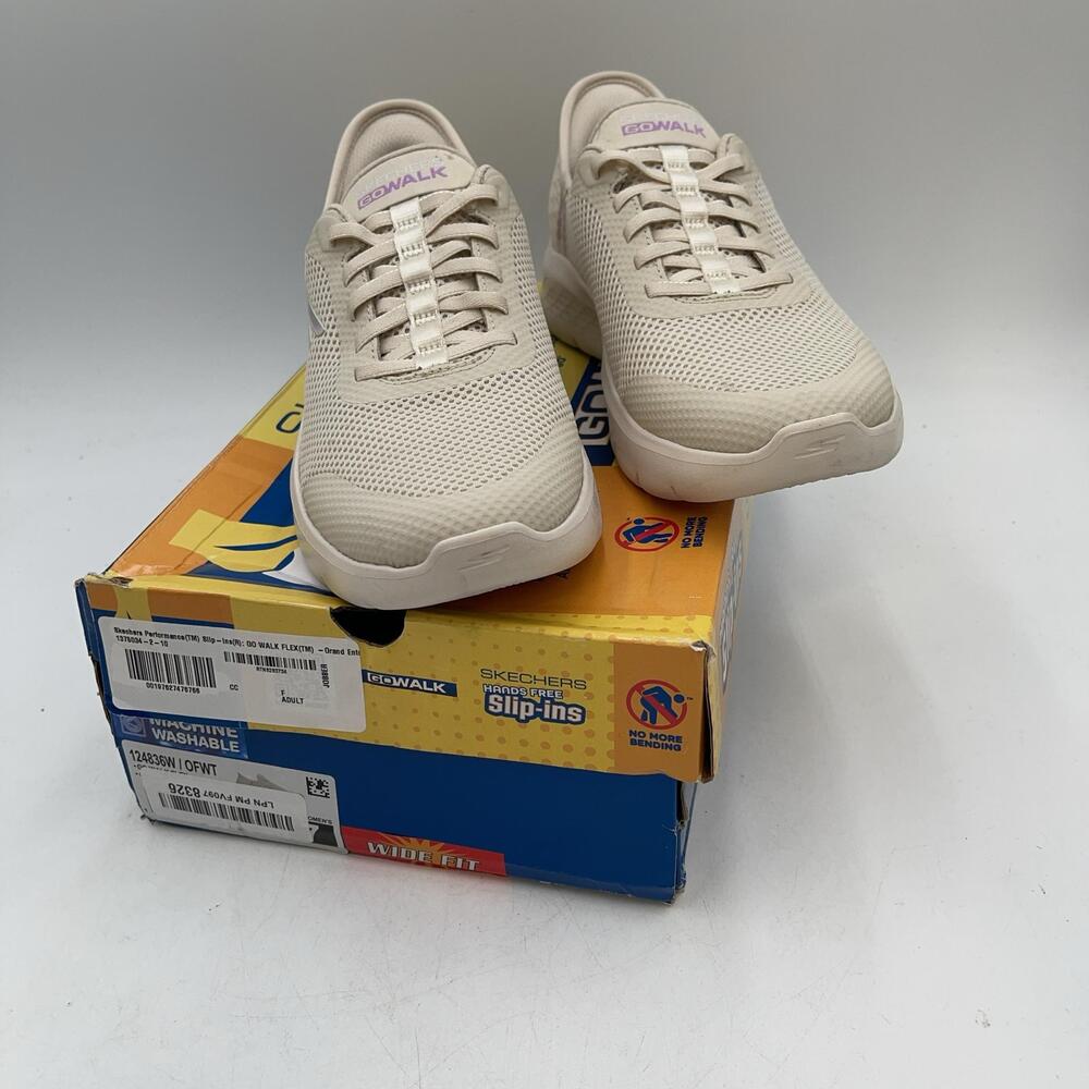 Skechers GO WALK FLEX Shoes Womens Size 7 White Walking Sneakers 124836W/OFWT